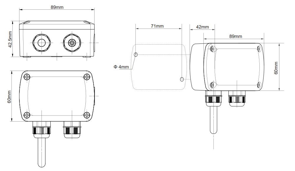 4-20mA 3 Wire Temperature Transmitter For Hvac