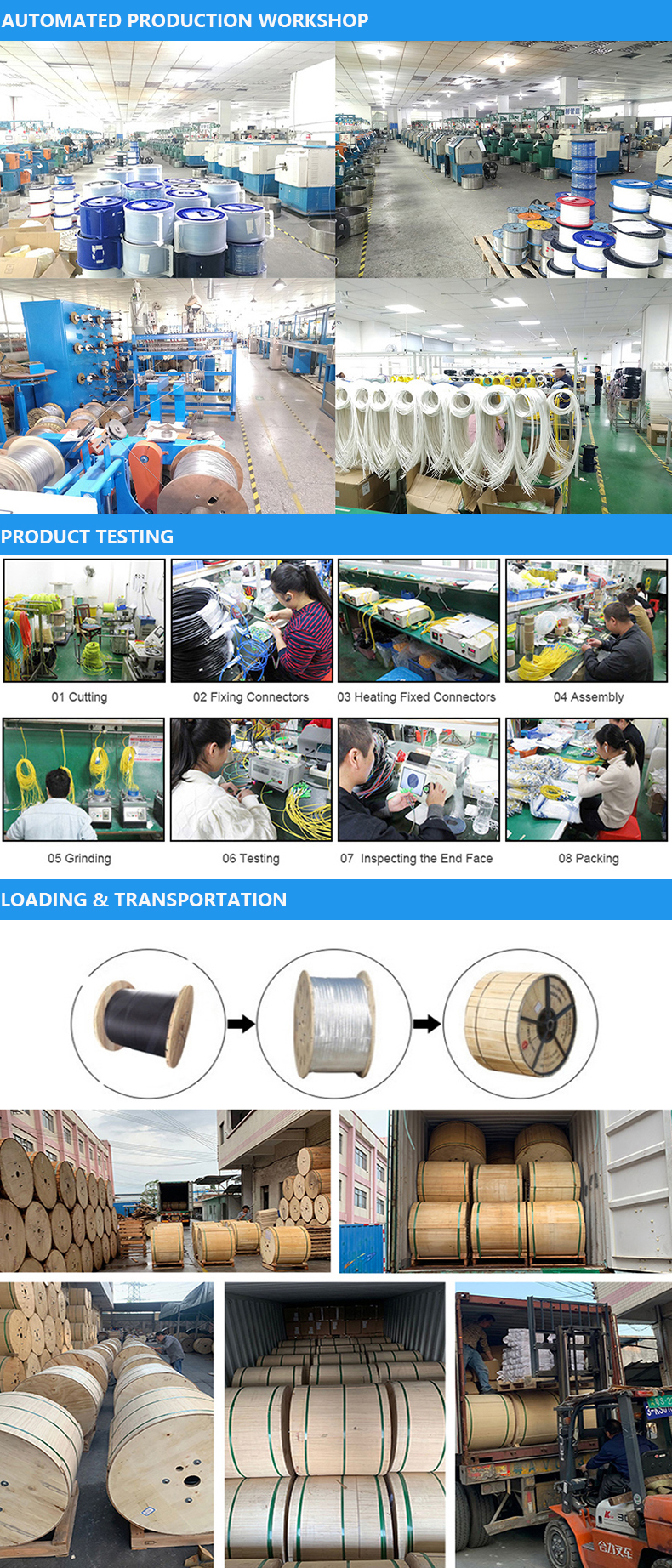 Flexible Spiral Steel Tube Armored Anti Rat Bite Fiber Optic Cable with Custom Length