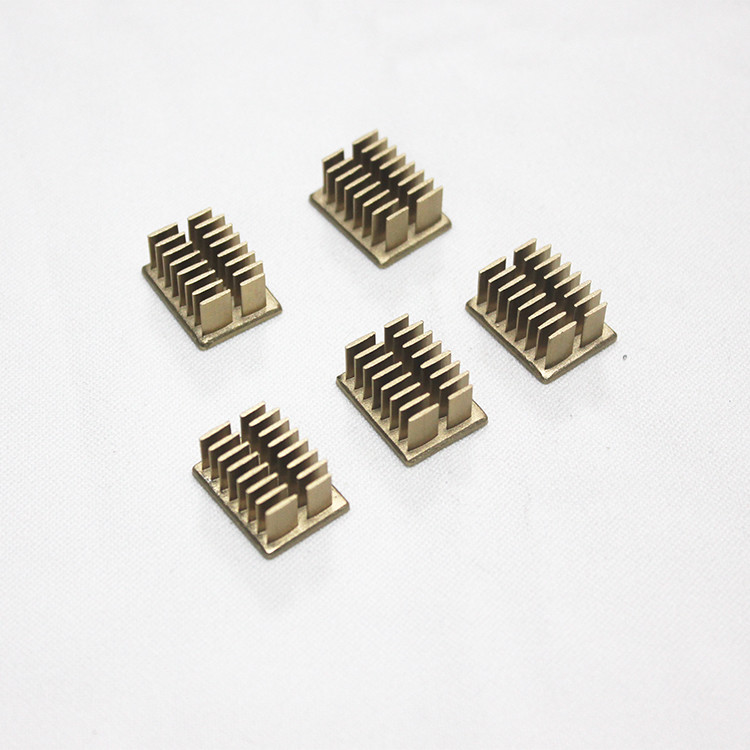 Plating Gold Cold Forged Heat Sink For CNC Machine ISO9001 Anti Rust 11x7cm