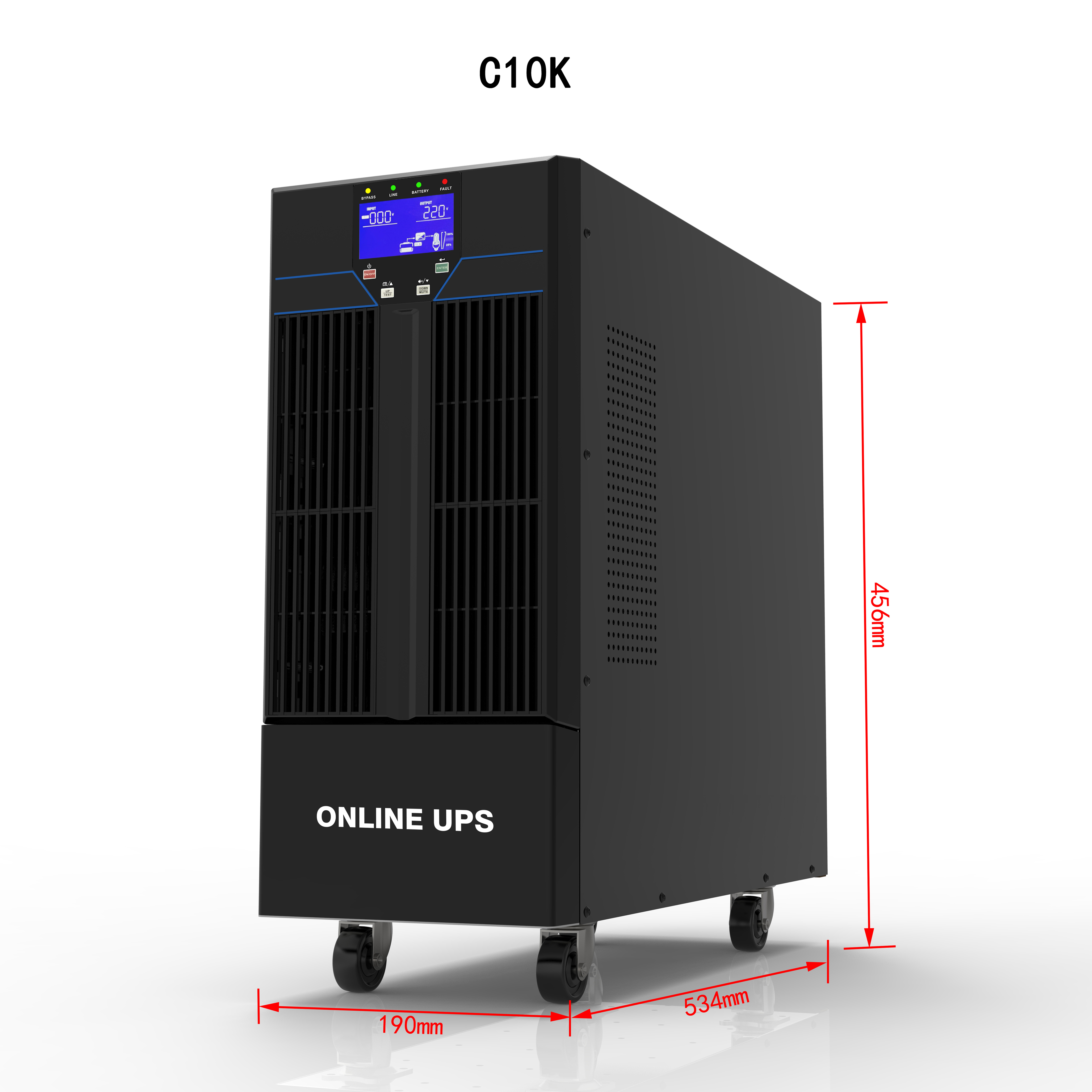 100-240VAC 10kw High Frequency Online UPS 10kva Pure Sine Wave Snmp Card