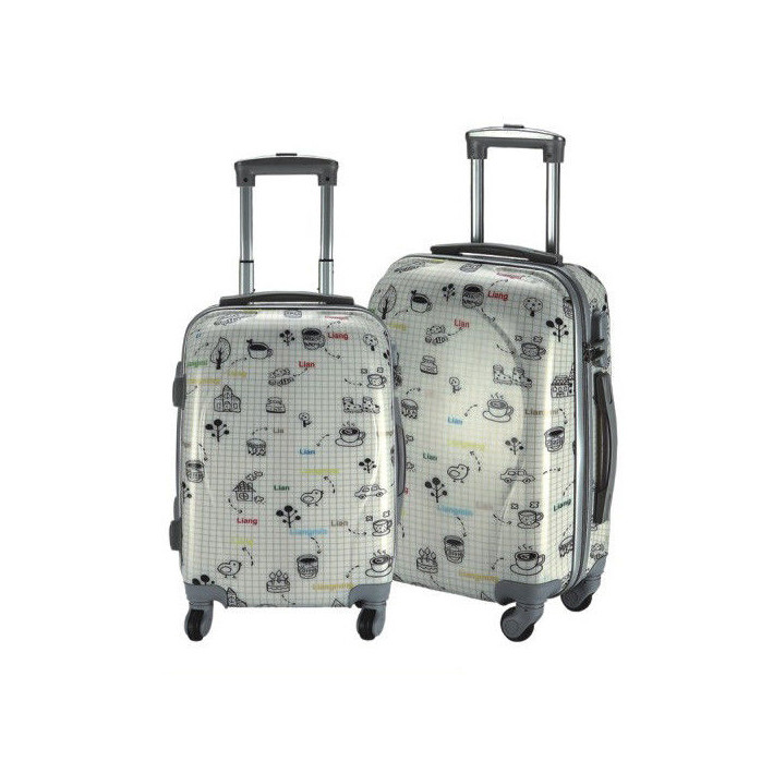TSA Lock 8x Mute Wheels 210d Floral Hardside Luggage
