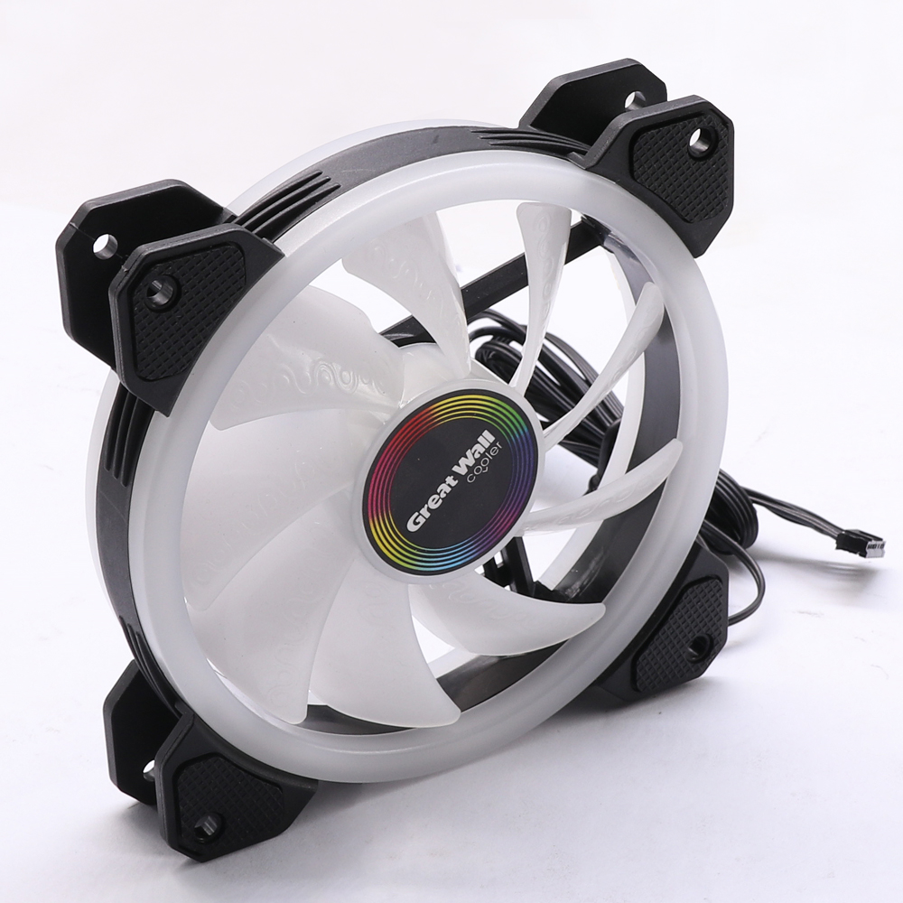 RGB Computer Fan 120mm 4pin Dual Aura Fan with Remote Controller Computer RGB Cooling Fans