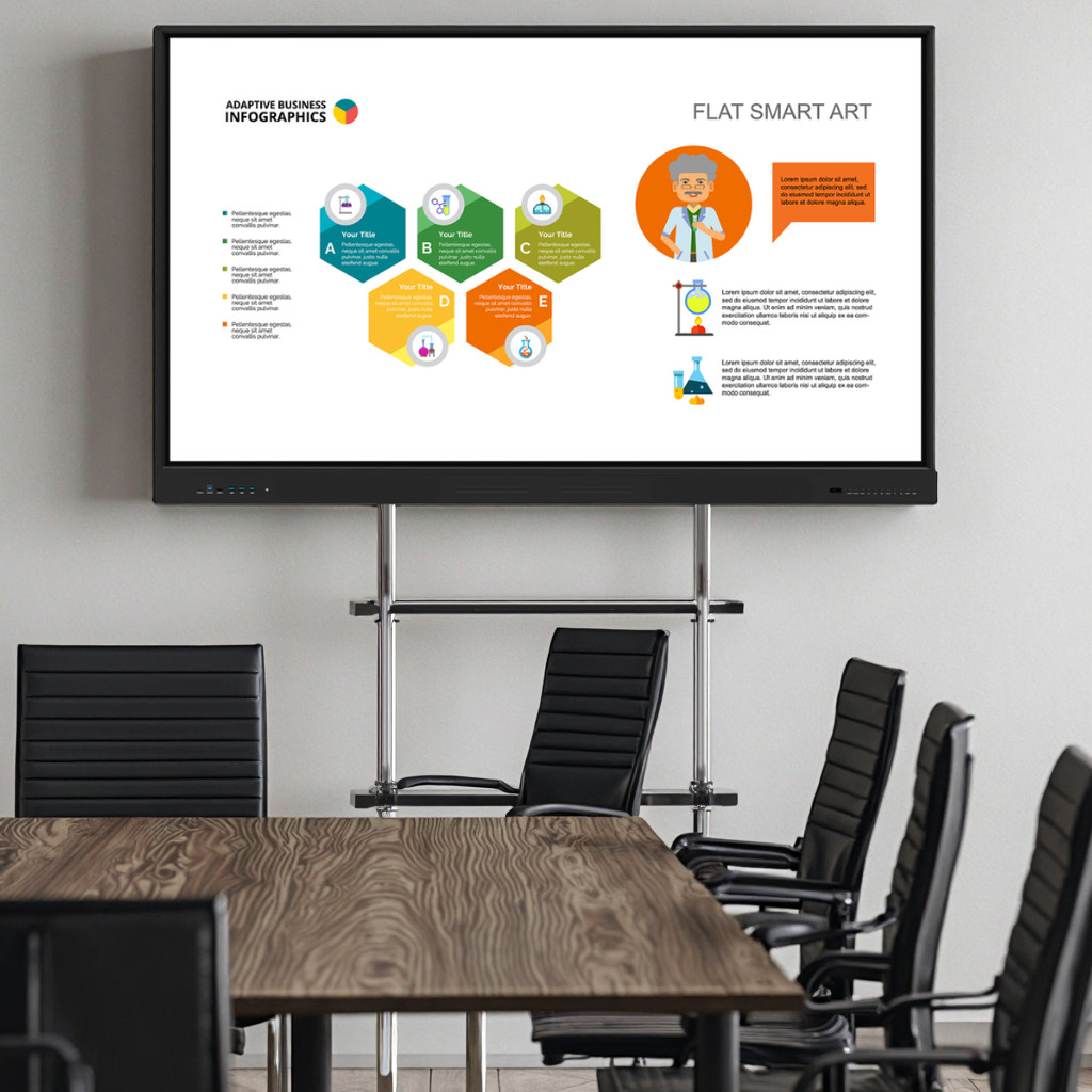 Android 13 Interactive Whiteboard 65-Inch Multifunctional All-In-One Smart Interactive Flat Panel Display Serial USB Interface New Classroom Screen