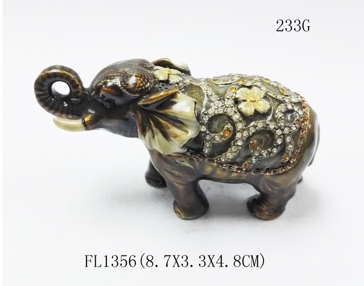 Elephant trinket jewelry box petwer metal jewelry box display box