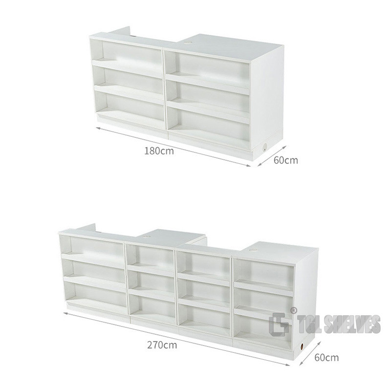 Modern Supermarket Checkout Counter 600×600×850mm Size MDF Boards Material
