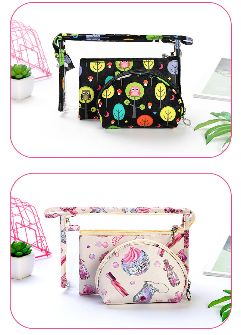 Waterproof Women Cute Cartoon Polyester Cosmetic Bag