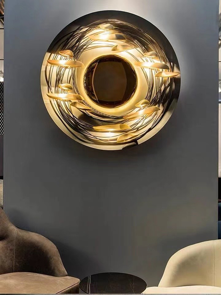 Luxury Stair Lamp Contemporary Led Gold decorative Wall Lamp For Hotel