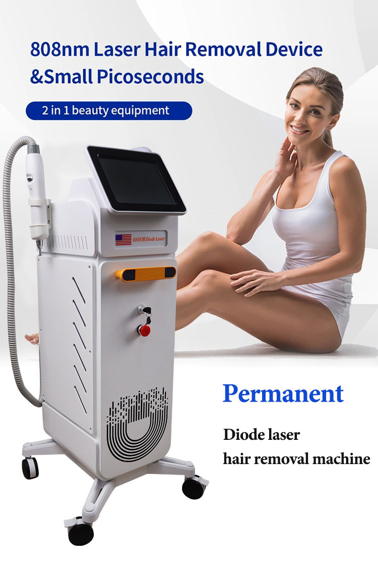 808nm Nd Yag Laser Machine , 2 In 1 Skin Rejuvenation Picosecond Laser Machine