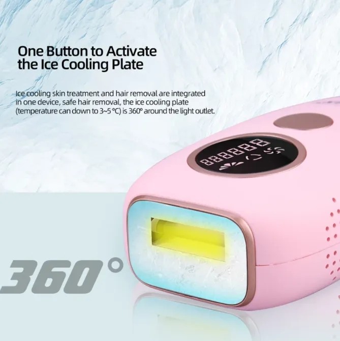 ICE COOL IPL Laser Hair Epilator Removal Machine Permanent Painless Hair Remover Device for Facial Body at Home