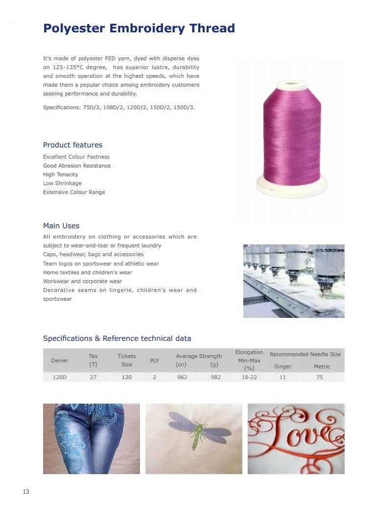 108D/2 100 Polyester Embroidery Thread 250g 500g All Colors