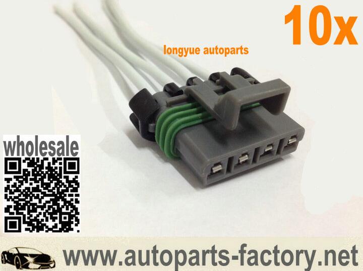 longyue 10pcs/unit universal 4pin Connector with Leads Wiring Harness Pigtail Gray 6"