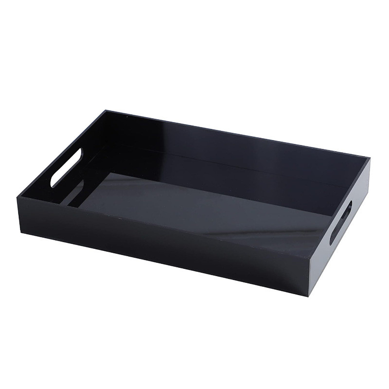 OEM Green Square Acrylic Tray Plexiglass Fruit Tray With Removable Compartments