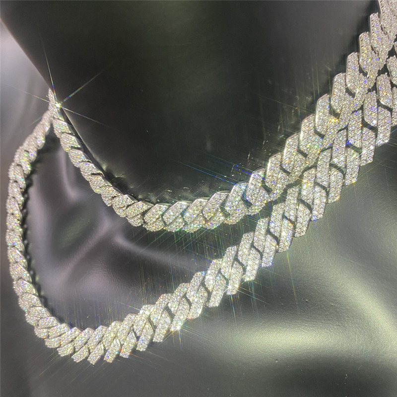Men's Jewelry Moissanite Cuban Link VVS1 D Inlaid Cuban Link Bracelet