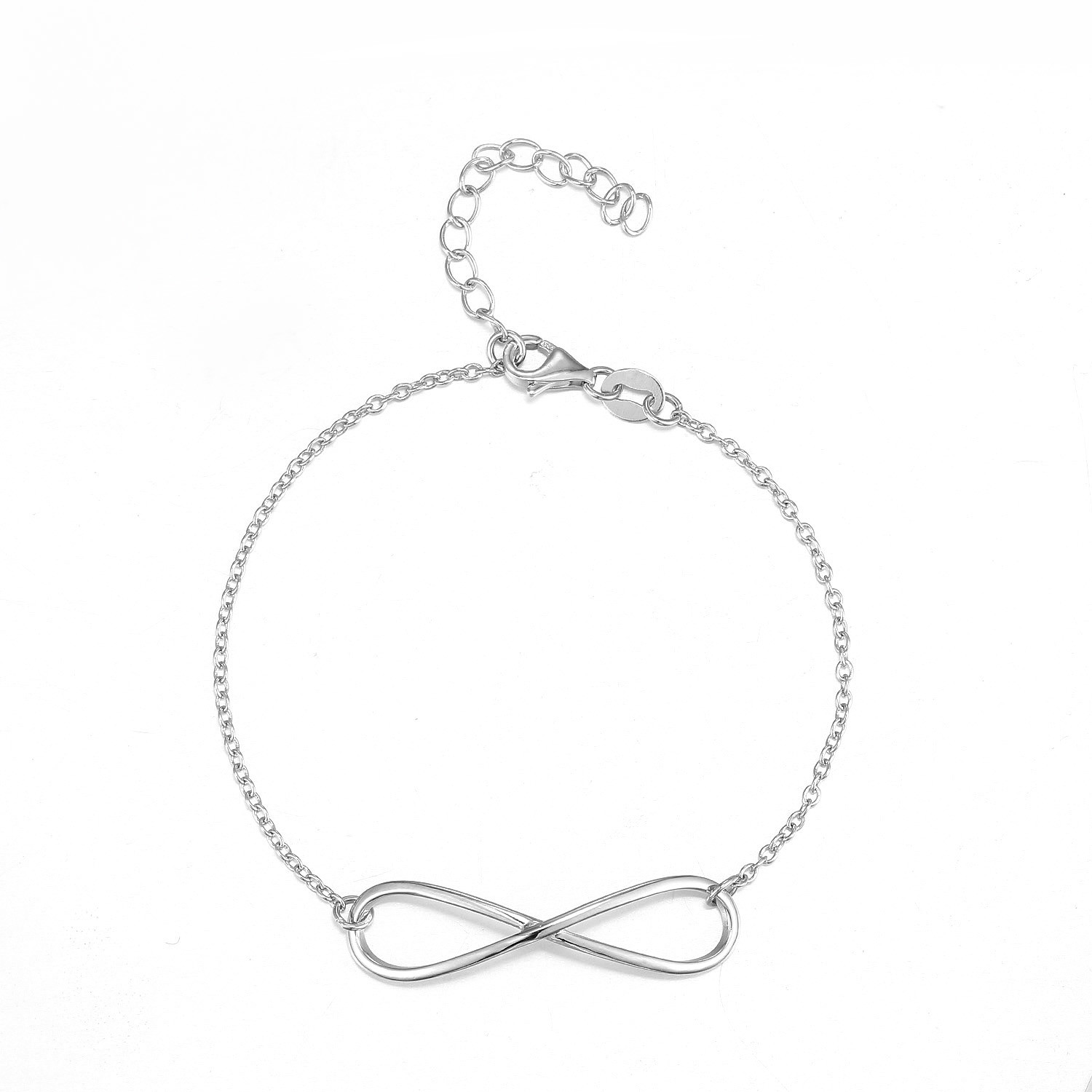 Cubic Zirconia Sterling Silver Eternity Bracelet 13cm Silpada