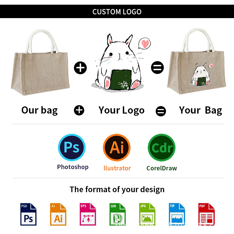 One Bottles Wine Burlap Tote Bag Recyclable Beer Festival With PVC Window