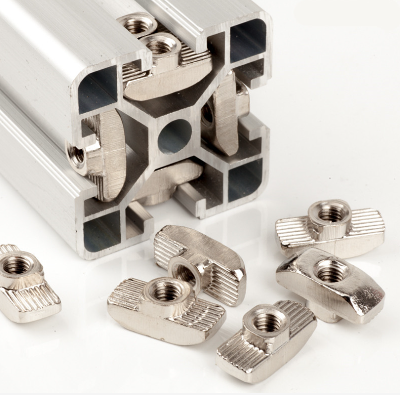 T-slot Nut Self Aligning Slide-in T-Nut With Ball Stainless Steel Spring Compatible T Slot M8 Nut With Spring Loaded Ball
