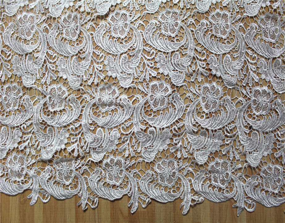 Garment Accessories Chemical Lace Fabric Water Soluble lace fabric in White Color