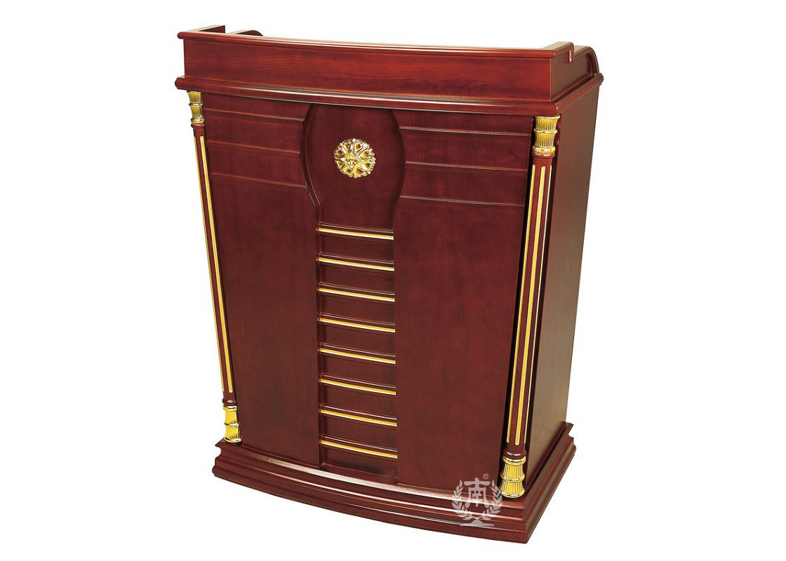 Hotel Rostrum Room Service Equipments Wood Lecture Tables With Metal Decoration