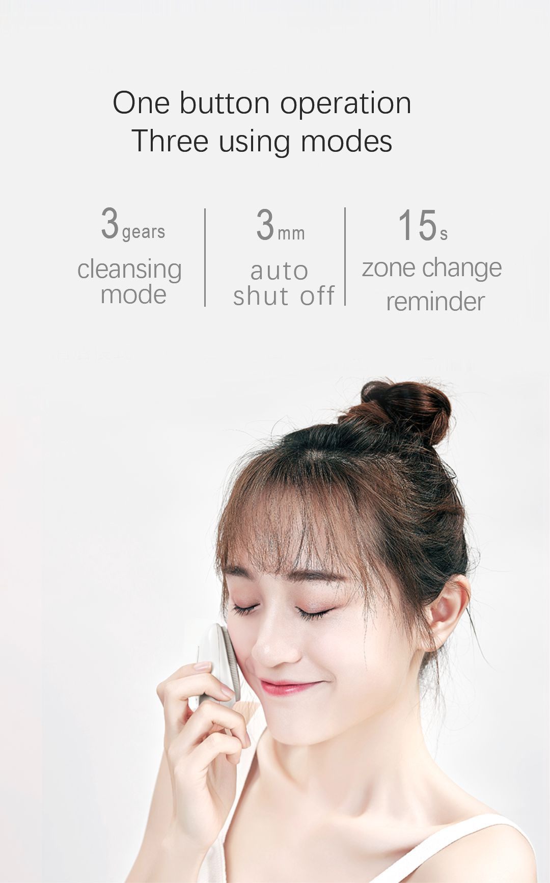Waterproof IPX7 Skin Massage Ultrasonic Facial Cleaner High Frequency Vibration