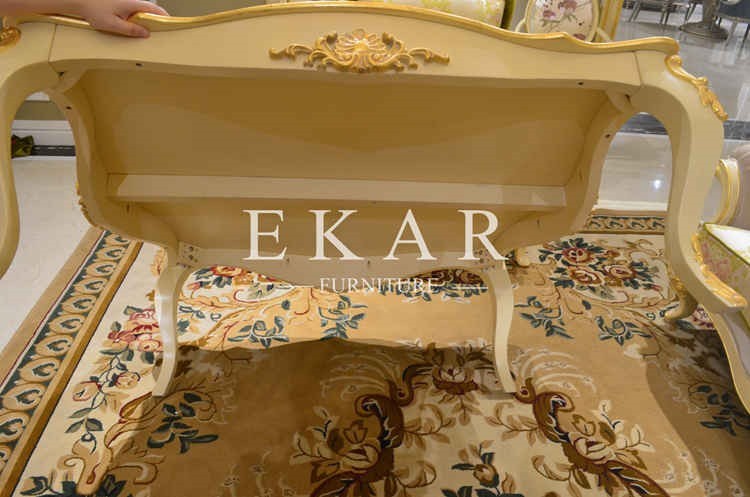 Oval shape neoclassical wood tree trunk cocktail table FC-101C