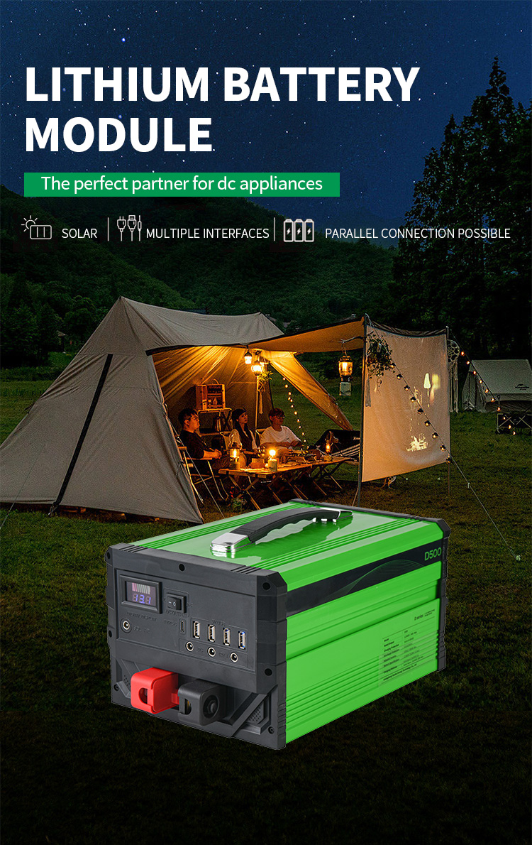 1000W 2600Wh Camping Emergency Home Portable Solar Power Station