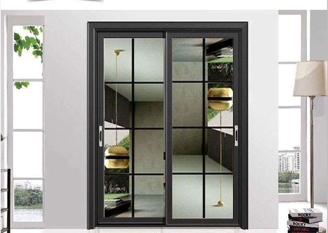 Black Sand Blasting Aluminum Door Profiles Durable For Balcony / Living Room