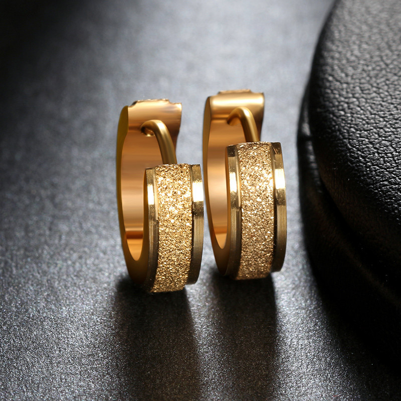 Silver Color&Gold-Color Punk Rock Stainless Steel Small Hoop Earrings for Women Wedding Party Jewelry