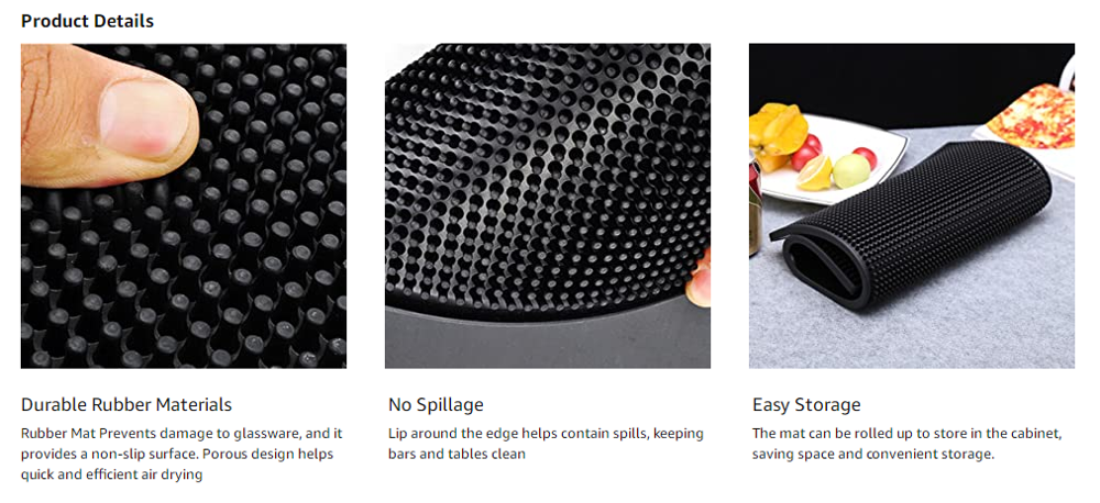 BM-003 Professional Disposable Netting 18"" Service Rubber Mat X12 Bar Beer Bar