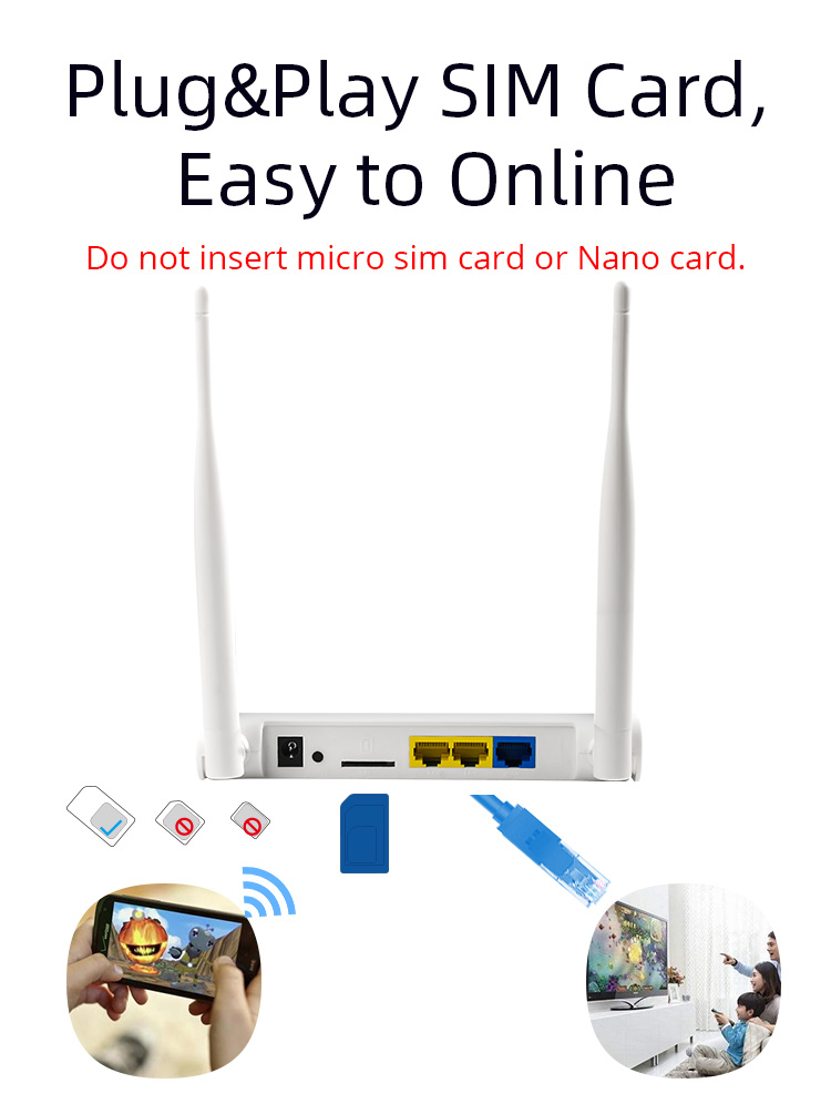 Unlock Wifi 4G LTE Sim Router Cat4 2.4GHz 300mbps With Lan Port
