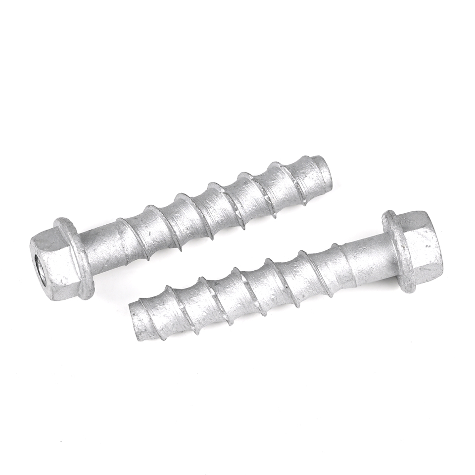 Top- Steel M10 60mm Flange Hex Bolt Screw Masonry Bolt Thread Rod Concrete Screw Bolts