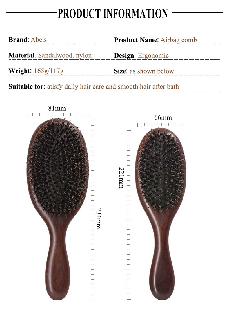 Customized Logo Wooden Square Paddle Hair Brush With 100% Beechwood