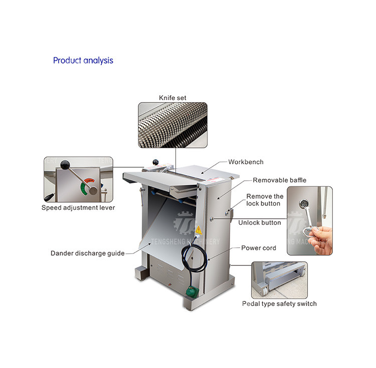 Stainless Steel 18m/min Meat Peeling Machine Beef Skinning Equipment