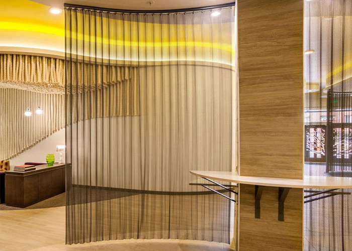 Customized Metal Chain Drapes Fireplace Wire Mesh Curtain 6x6mm