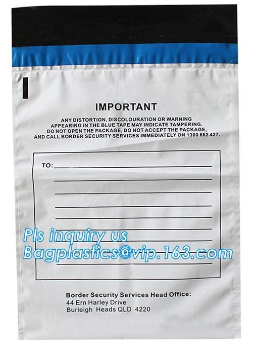 Security plastic bag with adhesive tape for cash, plastic money bag, Security Money Cash Bag For Airport/Bank and police