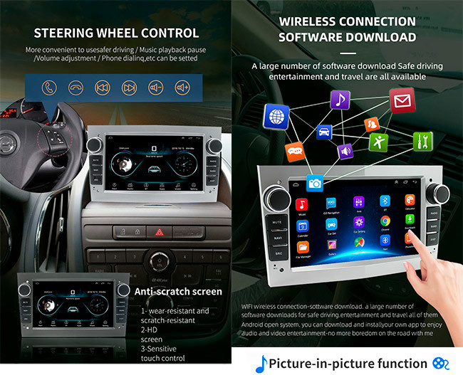 Universal Car Android Stereo 4*50W 7in Double Din Radio For Opel70S