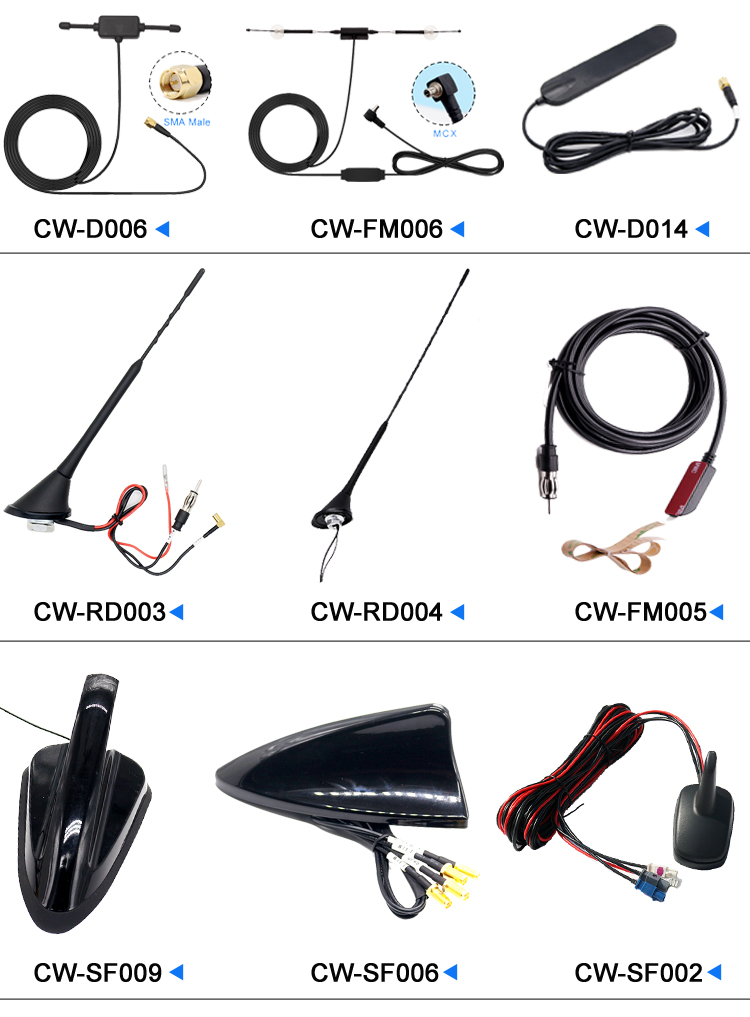 Chaowei Digital Car TV Antenna Cable Types DVB-T2 DAB 20dBi