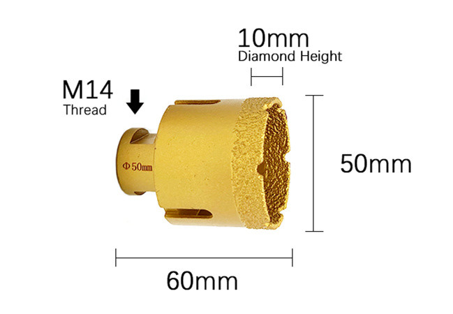 Diameter 50mm Brocas Diamond Drill Core Bit Durable Sharp