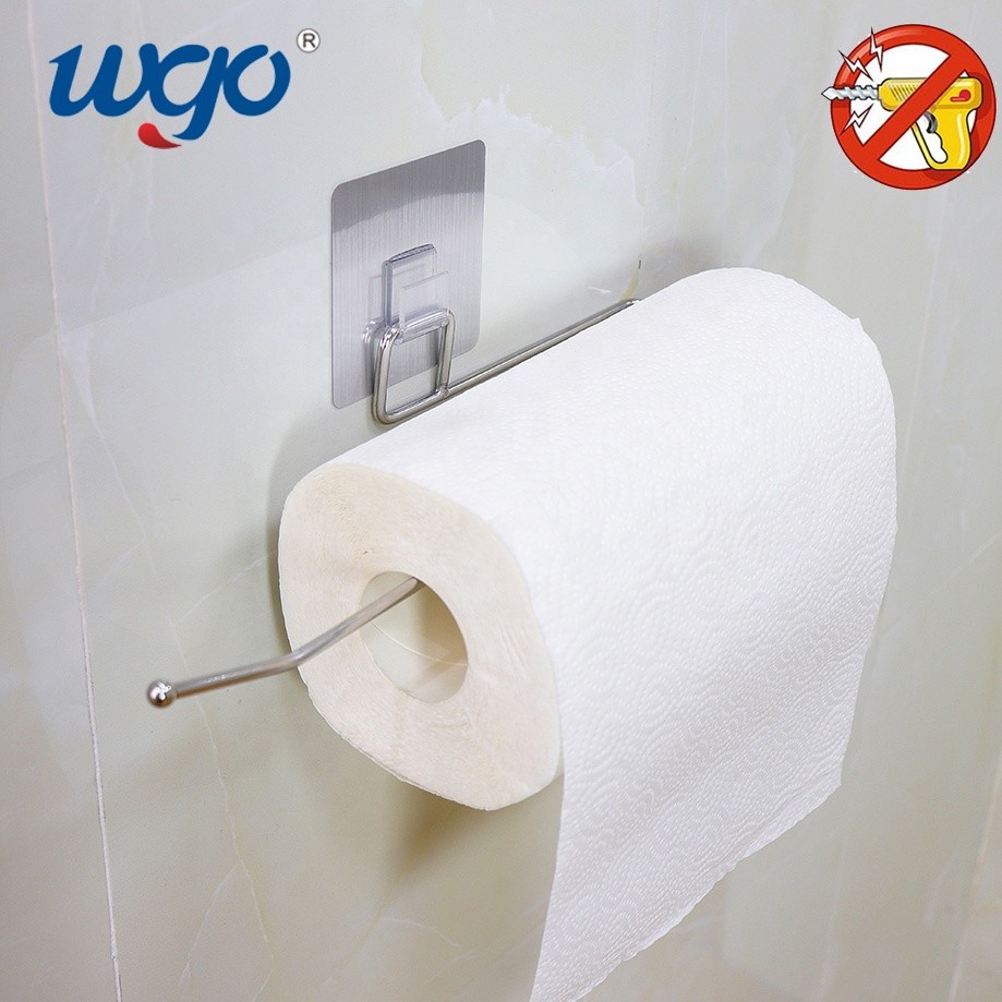 Plastic Hanging Toilet Tissue Paper Roll Holder Self Adhesive Wall Mounted