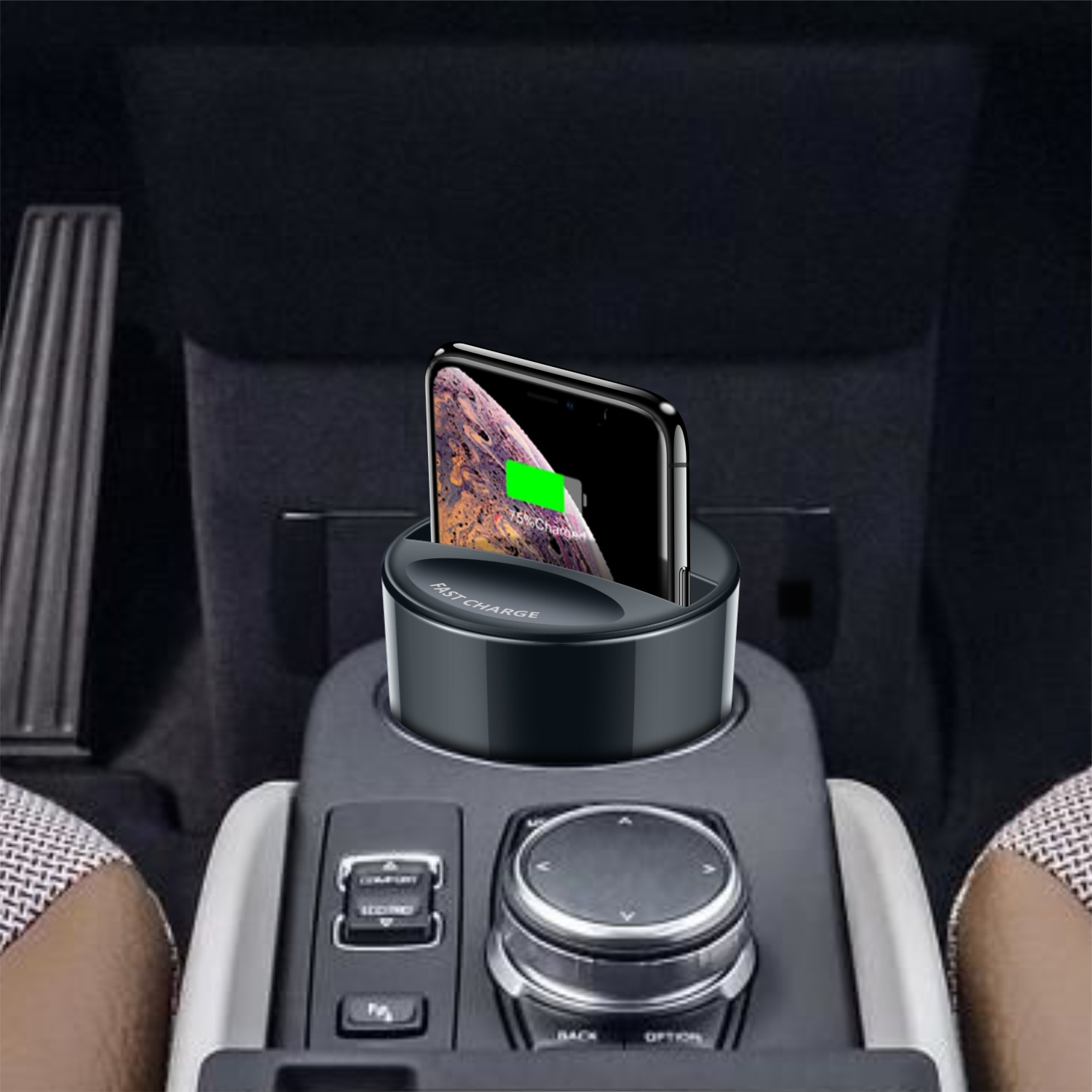 5V/2A Output Car Mount Qi Wireless Charger for Quick Charging