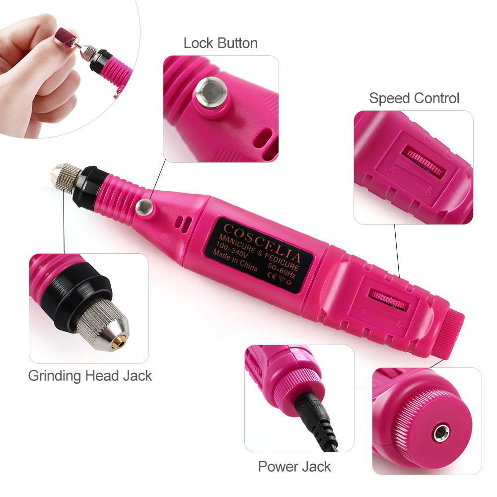 Comfortable Grip Professional Nail Drill , Nail Cleaner Tool Easy Use Power 15w