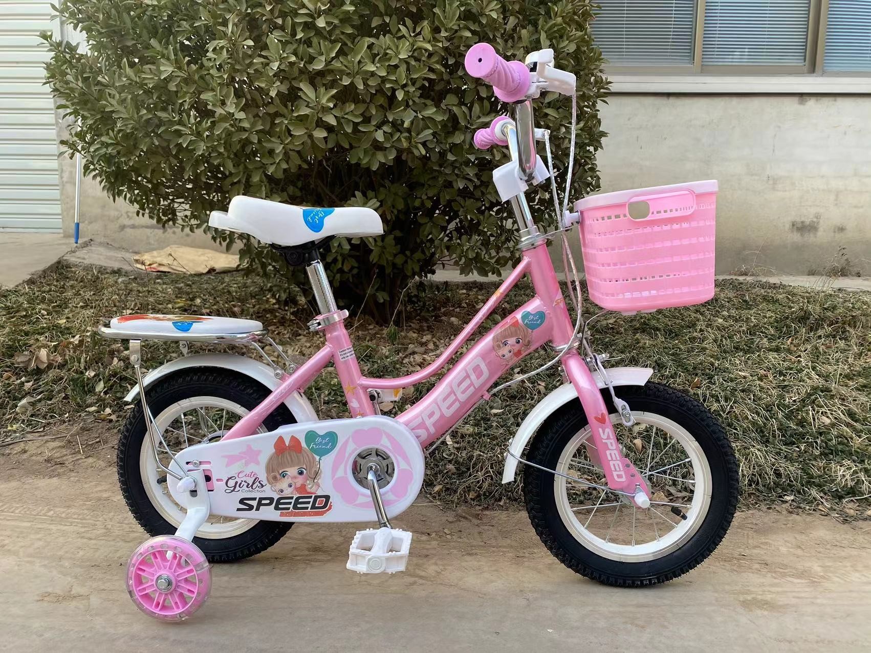 Hot selling children gift girls carbon steel bicycle 12 16 20 inch pink bicycle bike for girls