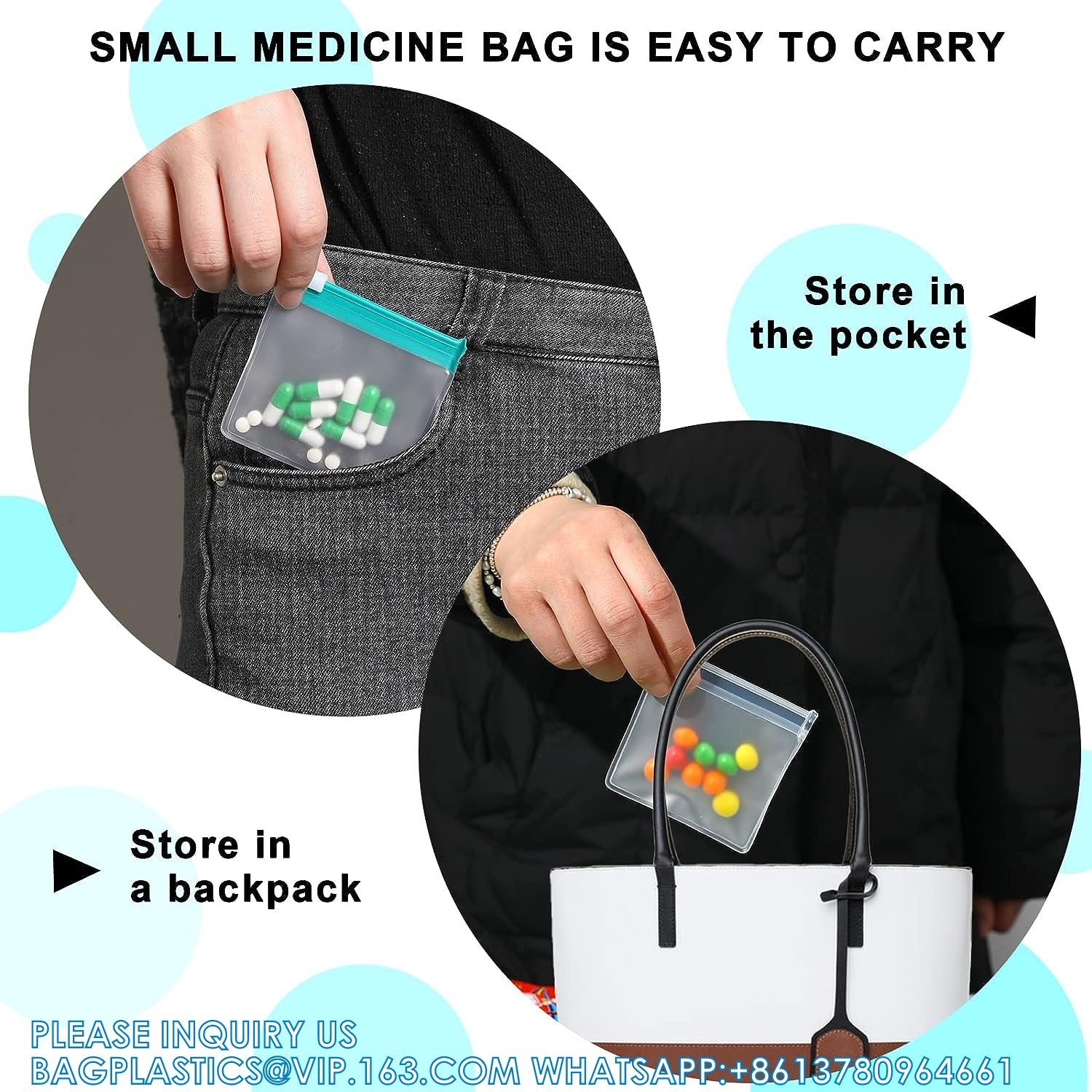 Zippered Pill Pouch Reusable Pill Pouch Bags Storage Pouches With Slide Lock Pill Bags Small Portable Pill Baggies