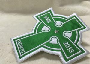 China Beautiful Oval Custom Clothing Patches Embroidered Sew On Badges Eco - Friendly on sale