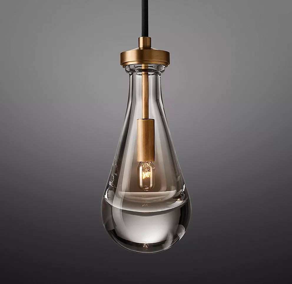 Modern Modern Brass Raindrop Rain Round Chandelier