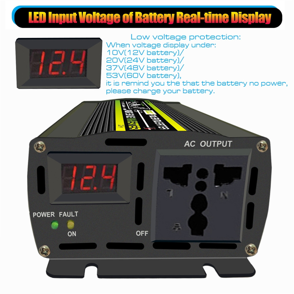 12v 24v Lithium Battery Accessories Pure Sine Wave 2000W Full Power Car Solar Inverter