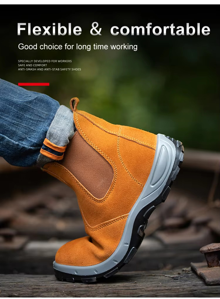 Non Slip Welding Safety Shoes Durable Leather Safety Shoes For Men