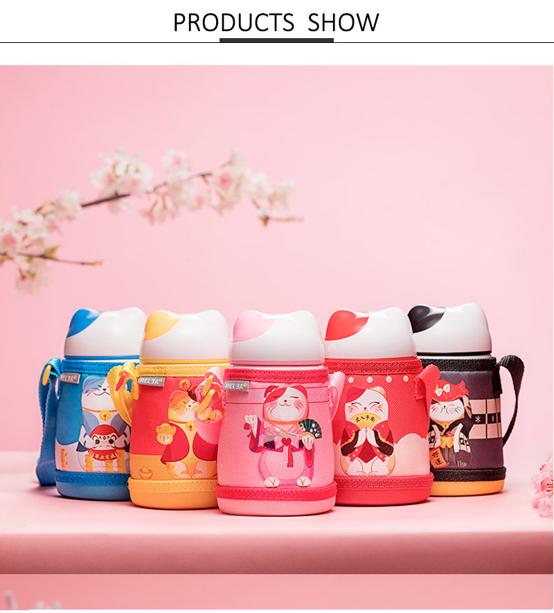 Cartoon Cat Printing Oxford Baby Feeding Milk Bottle Holder