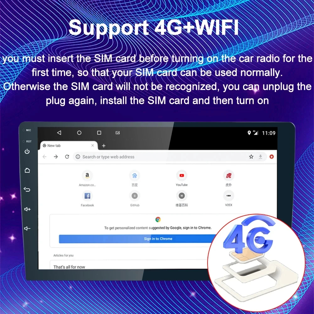 Universal 10 inch 2 32GB Carplay Android Auto CD Player for Customer Requirements
