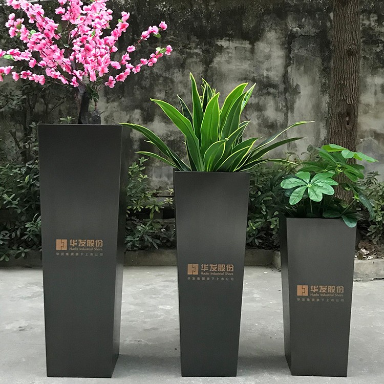 Large outdoor stainless vertical type flower pot rectangle planters