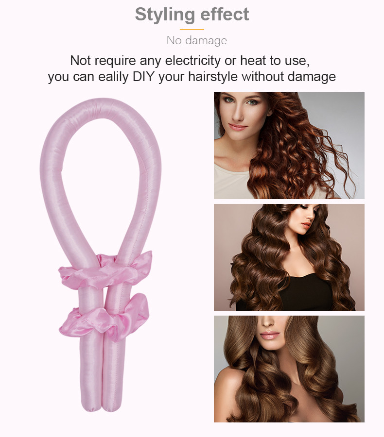 Heatless Headband Hair Curler Ribbon 100% Pure Mulberry Silk
